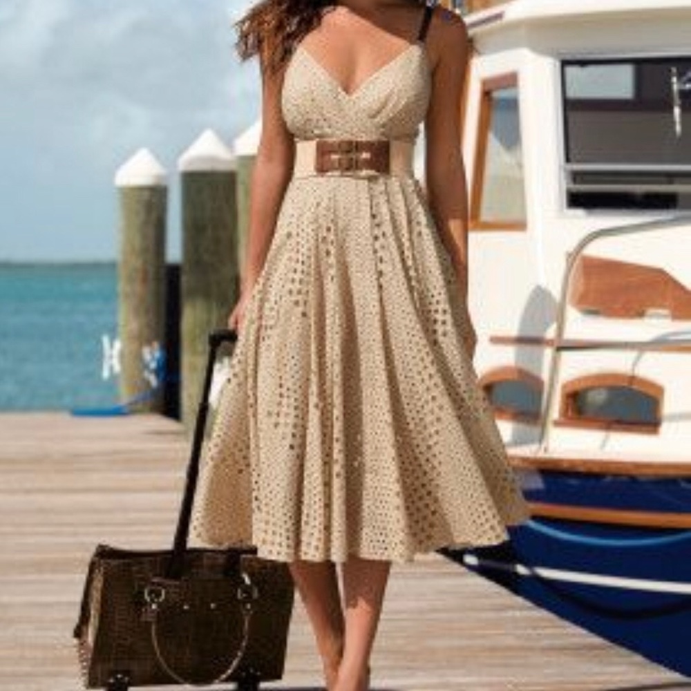 Muse by Boston Proper Eyelet Dress w/ Belt
